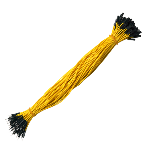 Throwing stones 1P rehearsal DuPont wire 26AWG silicone insulated wire High temperature resistant electronic wire Experimental supplies 100 wires in a bundle 20cm wire length 100 wires/item Yellow 30cm male to male