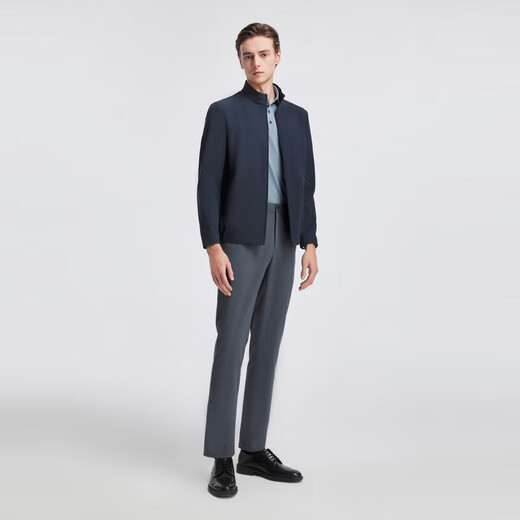 YOUNGOR 25 new business stand collar stretch short men's jacket gray blue M (170/92A)