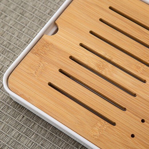 Gold inlaid jade tea set tea tray set Kung Fu tea set accessories teapot teacup gift box travel business Xi Shi white portable tea set