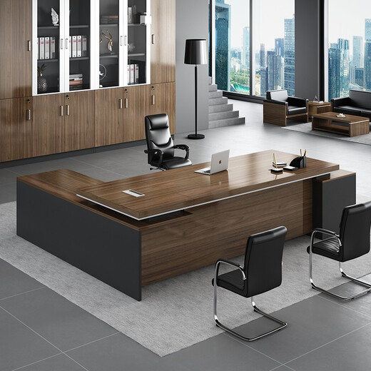 Gongxingtang Office Furniture Boss Desk Desk Modern Simple Executive Desk President Desk Manager Desk Supervisor Desk Work Desk 1.8 Meter Luxurious Double Cabinet