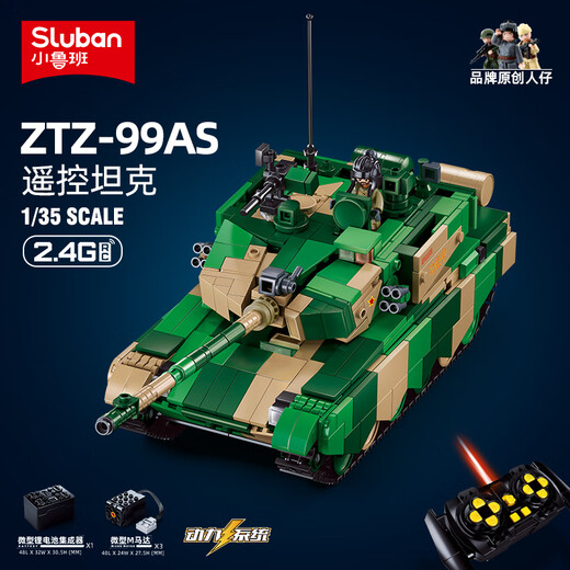 Happy Little Luban World War II T34/85 Tiger King Tank Normandy Battle assembled building blocks toy model Children's Day gift B7071 remote control 99A tank eight normal rules