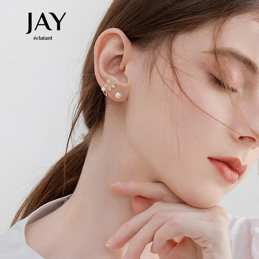 Jay imitation cat's eye stone flower earrings, women's earrings, fashion jewelry, earrings, birthday gifts for girlfriends and besties