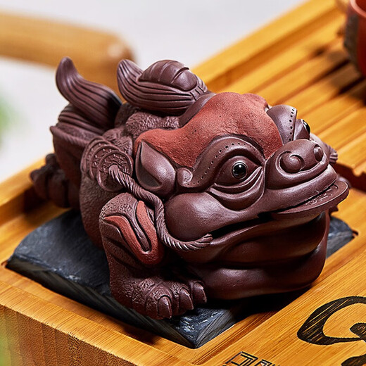 Zun Pot Zisha Tea Pet Golden Toad Can Raise Creative Boutique Ornaments Three-legged Golden Toad Good Luck Head Tea Set Accessories Good Luck Head