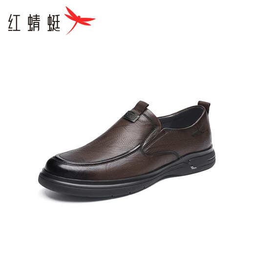 Red Dragonfly Men's Shoes New Business Casual Leather Shoes Commuting Men's Shoes Soft Sole Dad Shoes WTA33105 Brown 39