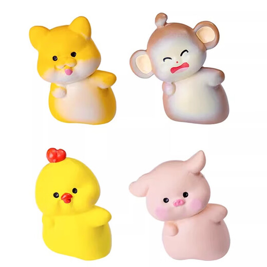 Gelun's twelve zodiac signs creative micro-landscape cartoon ornaments simulated animals tiger snake monkey horse sheep pig children's small dolls cute twelve zodiac signs 12-piece combination pack