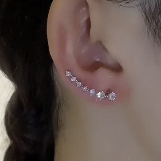 Idel niche design curved rhinestone ear bone earrings for women simple cold style earrings fashion jewelry birthday gift E3666 row of rhinestone earrings