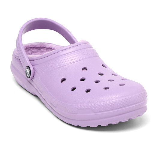 Crocs (CROCS) Girls' Crocs, Warm and Comfortable Children's Winter Cotton Slippers, Casual Sandals and Slippers 207010_5PR Orchid Purple 37-38 Inner Length About 234mm