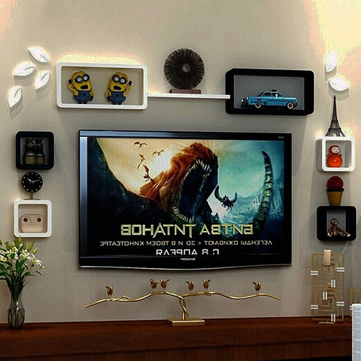 City code piano paint ready stock wall shelf living room TV background wall creative grid room C19-Package R