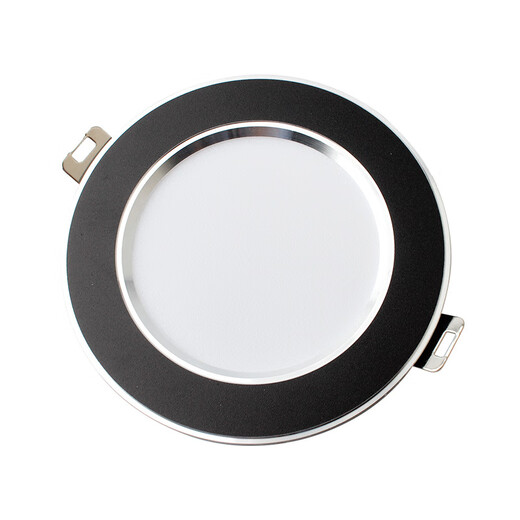 Yilin (yilin) led downlight three-color dimming embedded ceiling light ceiling lamp living room decoration small light hole lamp bull's-eye lamp black and silver 6W (three-color dimming) 6