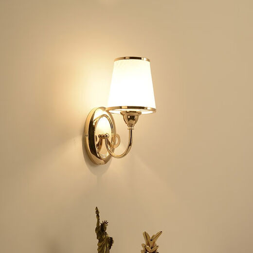 Yaotian bedside lamp bedroom home wall lamp wall-mounted staircase master bedroom aisle modern simple creative LED lamp 6002 silver double head warm light