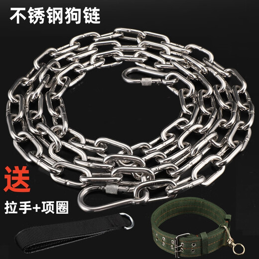 Stainless steel dog chain, large dog, medium dog, medium dog, small dog, iron chain collar, traction rope, anti-bite dog leash, dog chain, 3mm wire thickness (20-40Jin Jin is equal to 0.5kg) 2 meters