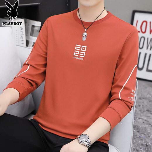 Playboy (PLAYBOY) sweatshirt men's spring coat trendy round neck long-sleeved T-shirt men's casual loose top