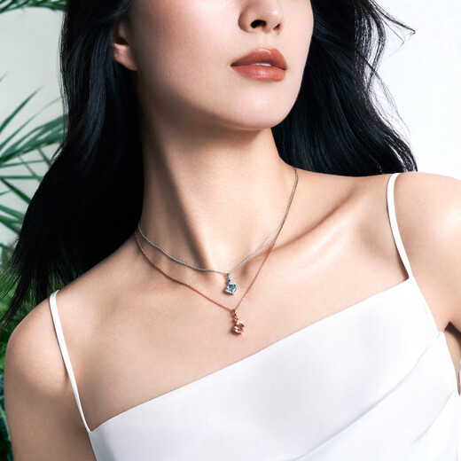 Chow Tai Fook ENZO Classic Colorful Treasure 18K Gold Morganite Tourmaline Pendant Female EZV3354 Birthday Gift Free Silver Chain EZV3354