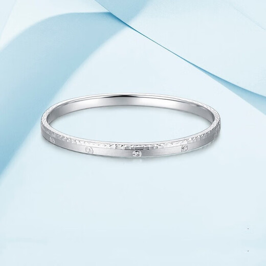 Xiyue Square Diamond Platinum Bracelet PT950 Female Snap Bracelet Female Full Circle Bracelet as Birthday Gift for Girlfriend 10.66g Circle No. 56 Shipped in 1-10 working days