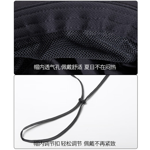 Jeep sun hat men's fisherman hat large head circumference UV protection outdoor mountaineering rainproof fishing sunshade sun hat for men dark gray (58-63cm) large size one size fits all size adjustable