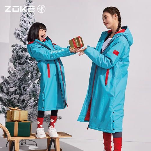 ZOKE cotton clothing children's swimming 2025 boys and girls youth training adult winter coat plus velvet warm water clothing 524606206Y-2 youth long cotton clothing 140