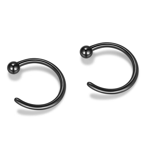 Lnieer bio-porcelain ear piercing plain hoop ear bone nails women's small earrings for sleeping without removing anti-clogging ear studs 2025 new earrings a pair of white bio-porcelain ear hoops