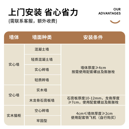 UXPET solid wood cat climbing frame wall-mounted cat wall-mounted cat jumping platform space capsule wall-mounted hammock is punched and does not occupy an area. Balcony combination one punched version