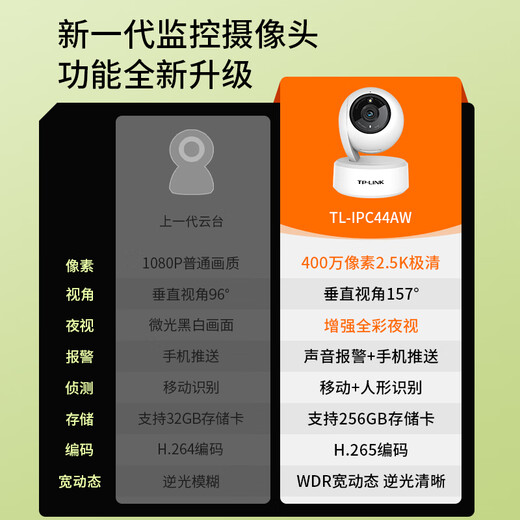 TP-LINK 4 million surveillance camera home monitor 360 degrees no blind spots with night vision panoramic wireless home indoor mobile phone remote baby monitor