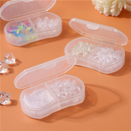 Su Shiliu Ear stick plastic invisible ear studs for women transparent black ear acupuncture students anti-occlusion ear stick round head ear piercing set 60 transparent round head ear studs + ear plugs