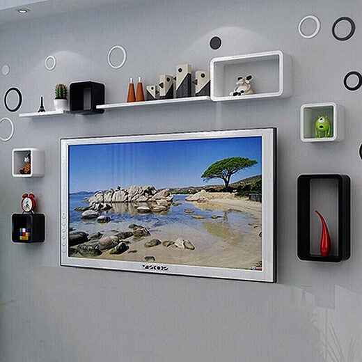 City code piano paint ready stock wall shelf living room TV background wall creative grid room C19-Package R