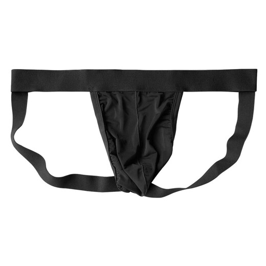 Iosn men's ice silk double thong sexy transparent thong underwear revealing buttocks and empty briefs fat bear plus fat plus size white L recommended 70-85 kg