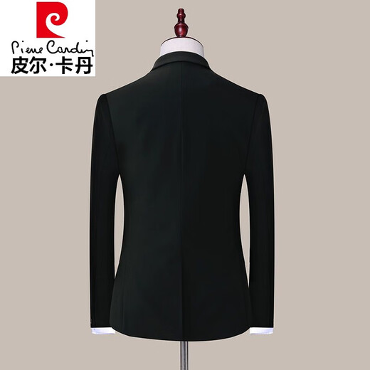 Pierre Cardin Men's Light Luxury High-end Suit Suit Formal College Student Business Slim Suit Full Set Male Groomsman Groom Wedding Navy Blue 2 Button Suit with Pants and Vest 2XL 136-150Jin Jin is equal to 0.5 kg