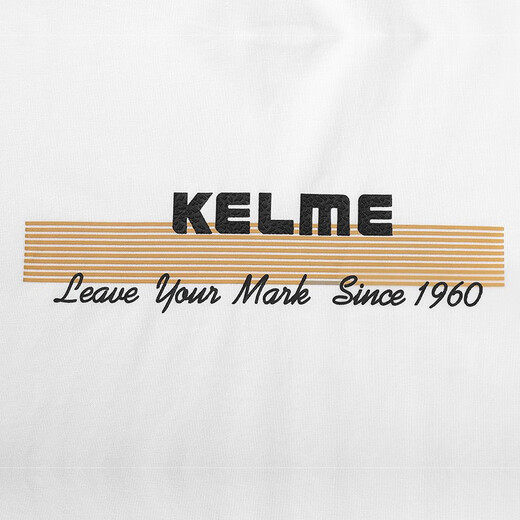 KELME/Kelme official top 1960 cultural shirt half-sleeved T-shirt retro trendy casual short-sleeved T-shirt for men 6227TX1050 White M