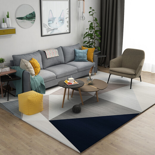 Jiuzhoulu European style living room carpet simple geometric bedroom coffee table carpet sofa carpet simple modern bedside blanket 140*200cm