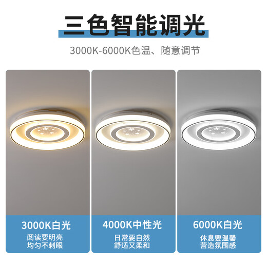 Jihuo Bedroom Lamp Ceiling Lamp Modern Simple 2024 New Children's Lamp Light Luxury Popular Internet Celebrity Master Bedroom Room Lamp LX Round Style - Diameter 50CM High Bright White Light