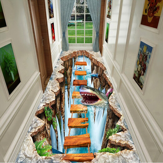 3D vertigo carpet can be cut, 3D thrilling corridor aisle carpet, long stairway carpet, fully covered custom door mat, flame 50*80 cm rectangular