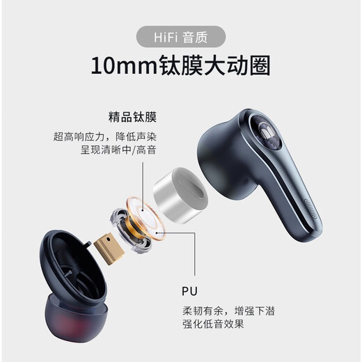 Monster Clarity 8.0ANC Bluetooth headset wireless in-ear gaming Bluetooth headset HD call noise reduction heavy bass long battery life blue free ear caps Monster Clarity 8.0ANC Bluetooth headset wireless in-ear gaming Bluetooth headset HD call noise reduction heavy bass long battery life blue free ear caps