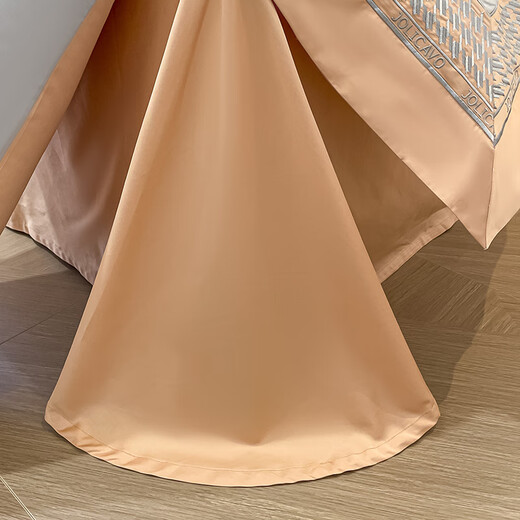 In Anlehnung an den natürlichen, leichten Luxus-Stil, 60-fädig, langstapelige Baumwolle, vierteiliges Set, reiner Baumwollsatin, bestickter Bettbezug, Spannbetttuch, hochwertige Bettwäsche, Haze Silver, 1,8 m Bettlaken, vierteiliges Set (Bettbezug 200 x 230 cm)