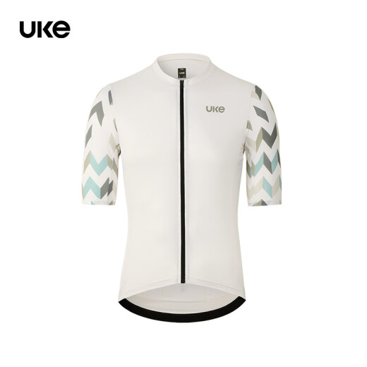 UKE men's short-sleeved cycling clothing, comfortable and non-retractable sportswear, quick-drying and sweat-wicking, simple and versatile cycling tops, diamond-shaped white travel XL