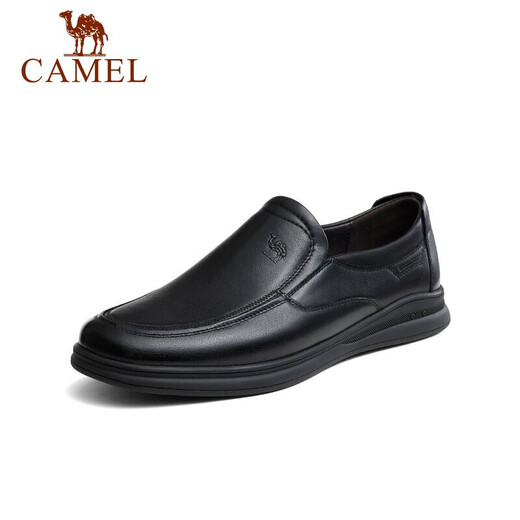 Camel (CAMEL) business casual shoes autumn middle-aged men's soft leather slip-on shoes A132287560-1 black 39