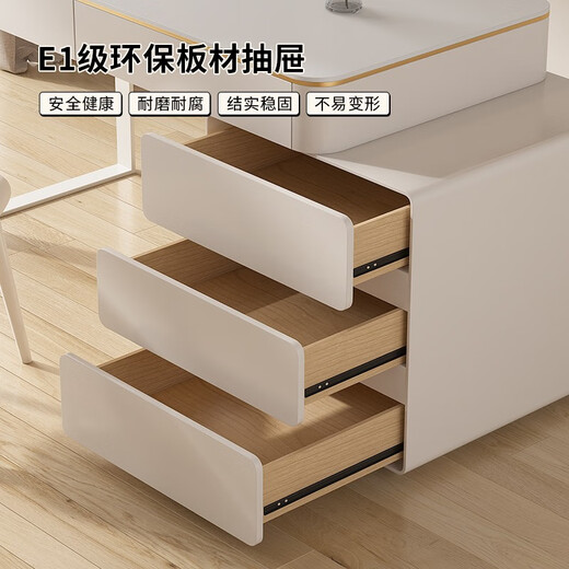 ZUOKEZUOJIA slate desk cream style pure white with cabinet integrated light luxury modern small apartment study desk office computer desk pure white slate desk with cabinet 100