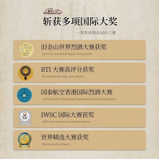 派斯顿法国进口洋酒白兰地XO40°烈酒秘密原酒进口礼盒展示圣诞送礼微醺 1000mL 1瓶 礼盒装
