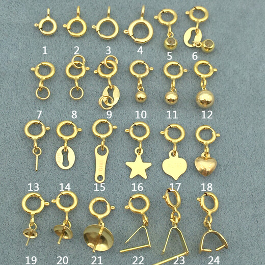 Fat Donglai's same style 18k gold buckle head buckle pearl spring buckle necklace connecting buckle anti-opening buckle with bracelet buckle with 18K yellow No. 1 separate 4.0 buckle