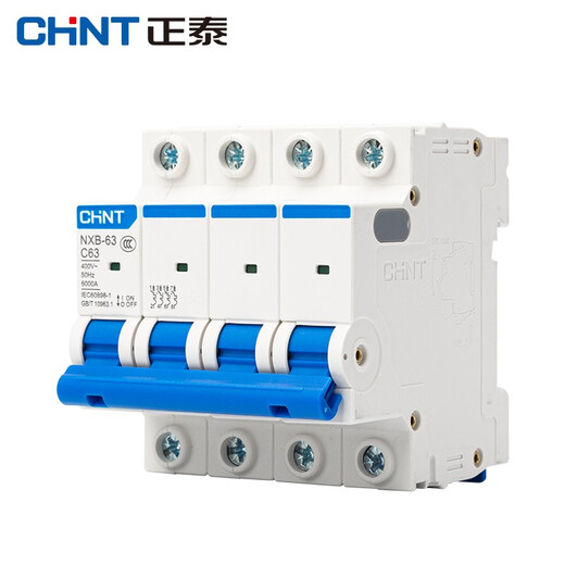 Chint (CHNT) NXB-63-4P-C63 air switch household overload air switch DZ47 upgraded small circuit breaker 4P 63A