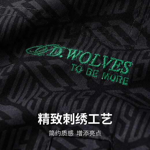 Dances with Wolves Palace Culture Co-branded Jacket Men's Casual Lapel Allover Printed Men's Jacket 001 Black 175