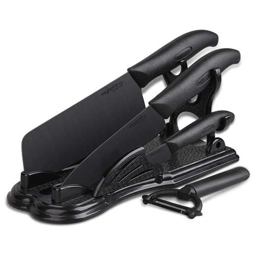 Meica Ceramic Knife Five-piece Set Ceramic Knife Kitchen Knife Chef's Knife Fruit Knife Peeler Knife Holder TES04B-B