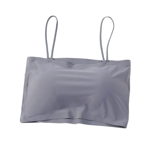 PureUP Seamless Ice Silk Sexy Beautiful Back Without Wires Gathered Chest Seamless Suspender Anti-Exposed One-Word Girly Tube Bra White One Size (75-130Jin Jin is equal to 0.5kg)