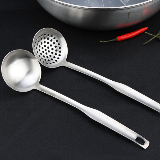 Ji Rui 304 stainless steel hot pot basin 32CM mandarin duck hot pot glass lid set hot pot spoon soup spoon colander two-flavor hot pot easy to clean induction cooker gas stove universal JR3063