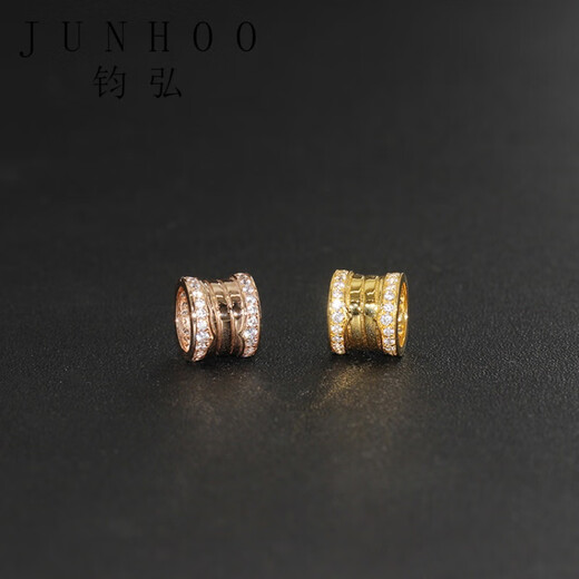 Junhong 18K rose gold yellow gold zirconium ring pendant Valentine's Day gift 18K rose gold-02 style 1.71g