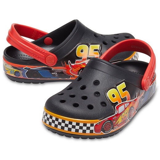 Crocs off-code clearance Crocs children's Crocs Cars cartoon slippers 206472-001 black 206472_001 22 -23