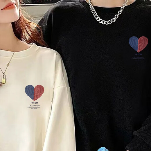 One Inch Acacia Two-piece Couple's Autumn and Winter Sweater Men's Velvet Suit New Trendy Loose Student Versatile Jacket Female White + Male White Female S + Male S