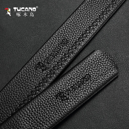 Woodpecker buckleless headband, first-layer cowhide men's belt, genuine leather automatic buckle, no buckle belt, men's single belt