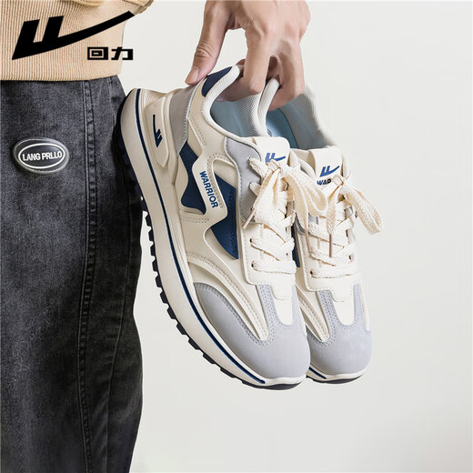 Warrior official men's shoes, autumn and winter sports shoes, men's versatile casual running shoes, men's trendy leather dad shoes