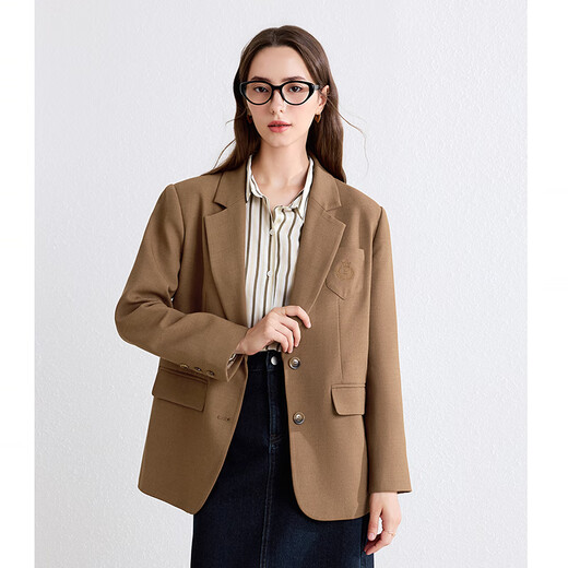 Betu Women's Autumn New Suit Twill Texture College Style Suit Jacket Women 2409T69 Amber XS