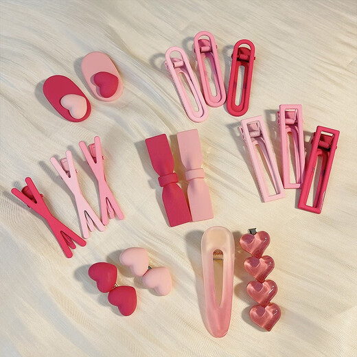 Jiuvia hairpin side clip women's duckbill one-word clip forehead seamless side bangs broken hair clip hairpin headwear JYFJ097 seamless clip coffee color 3-piece set